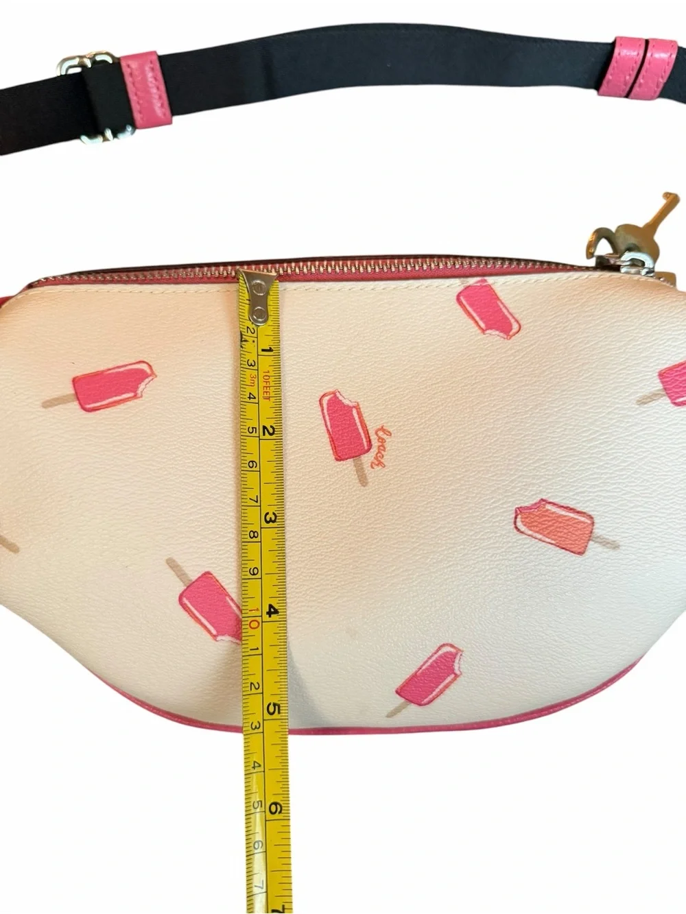 🌟Coach 💓Pink and Cream Authentic Leather Popsicle “Chalk Multi” MINT Belt Bag - Picture 15 of 16